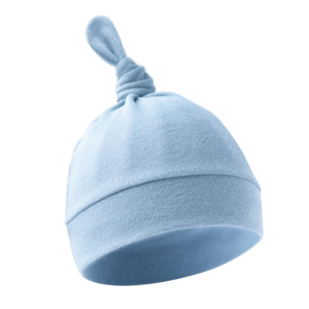 ffgguuiic Cotton Breathable Baby Bonnet Hat Soft Infants Earflap Bonnet Fetal Caps Comfortable Headwear for 0 to 6 Months Unisex Sky Blue