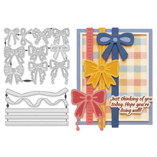 UNICRAFTALE 15Pcs Bownot Metal Die Cut for Card Making Bownot Die Cut Ribbon Embossing Stencils templateses for DIY Photo Album Card Craft Scrapbooking Decoration