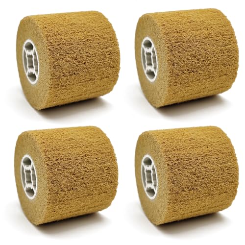 Image of 4 Pcs 120 Grit Abrasive Drawing Burnishing Wheel 4.7 inch x 4 inch | Finishing Drum Polishing Wheel, Surface Conditioning Tool Drum, For Metal, For Wood