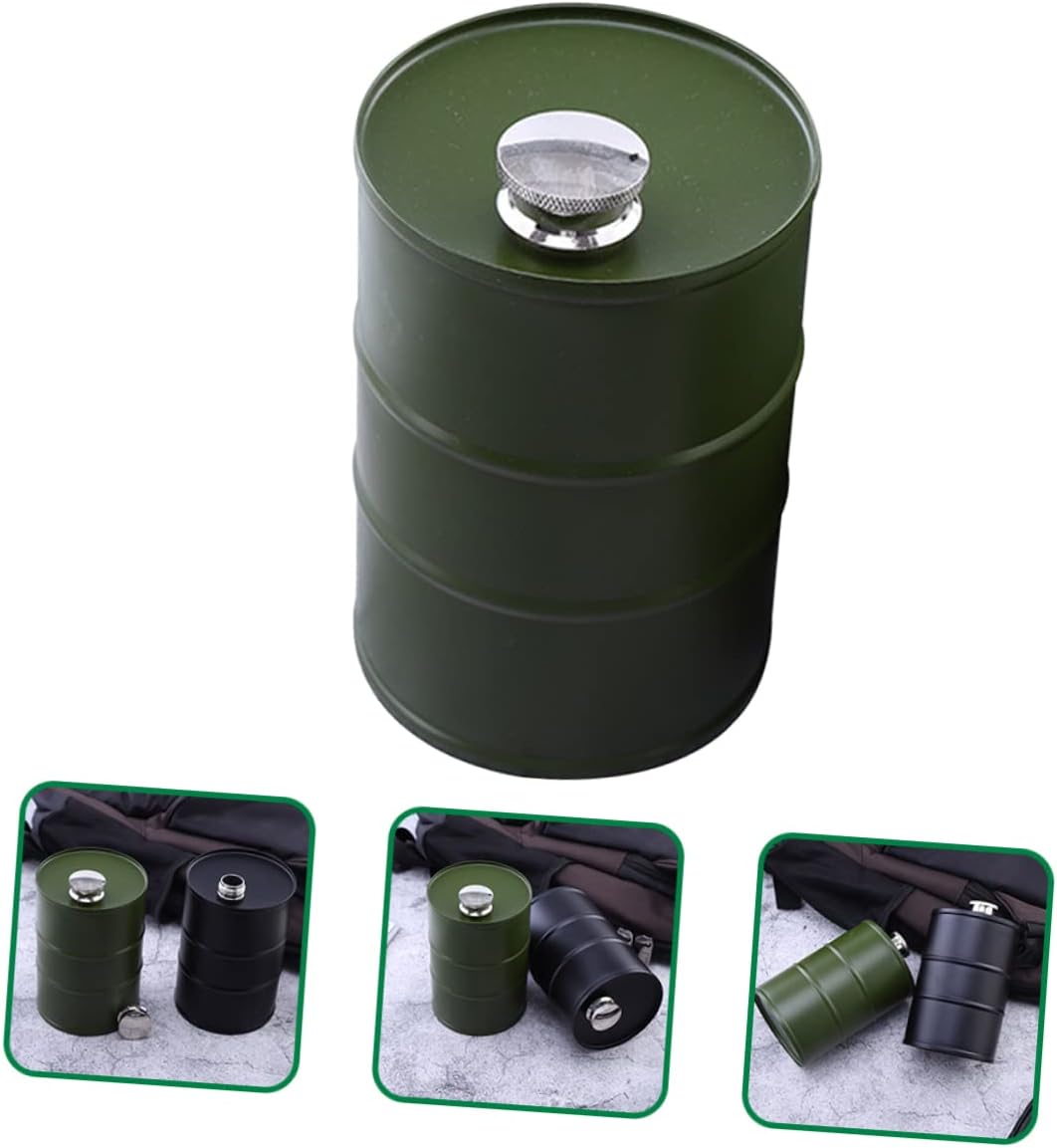 Garneck Outdoor Camping Stainless Steel Wine Flask Gasoline Can Shape Leak Portable Container for Hiking Fishing Climbing and Outdoor Adventures