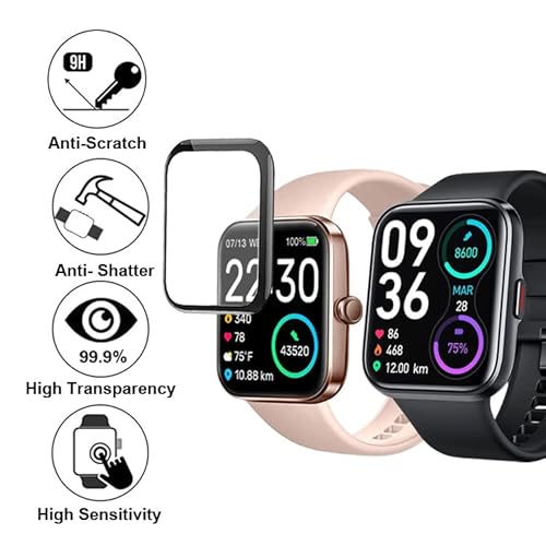 Smaate 3DID207PTR20 3D Screen Protector Compatible With Enomir Id208Bt, Skg V7, And Skg V7 Pro 1.7 Inch Smartwatch, 3-Pack, Full Coverage thumb #2