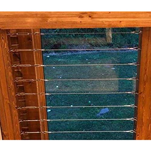 Foto von HOMPER Gartendraht/Bilderdraht/Drahtseil 304 Edelstahl Stahlseil PVC-beschichtetes (30m), Spannersieb mit Spannschloss, Zugschraube Augenschraube, Aluminium Crimpschlaufe