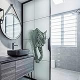 SevenLeo Fensterfolie Selbsthaftend Blickdicht Fototapete Sonnenschutzfolie Fenster Innen Sichtschutzfolie Milchglasfolie Fensterfolie Sichtschutz Fensterbilder Fenstersticker animale Tiger，60x120cm
