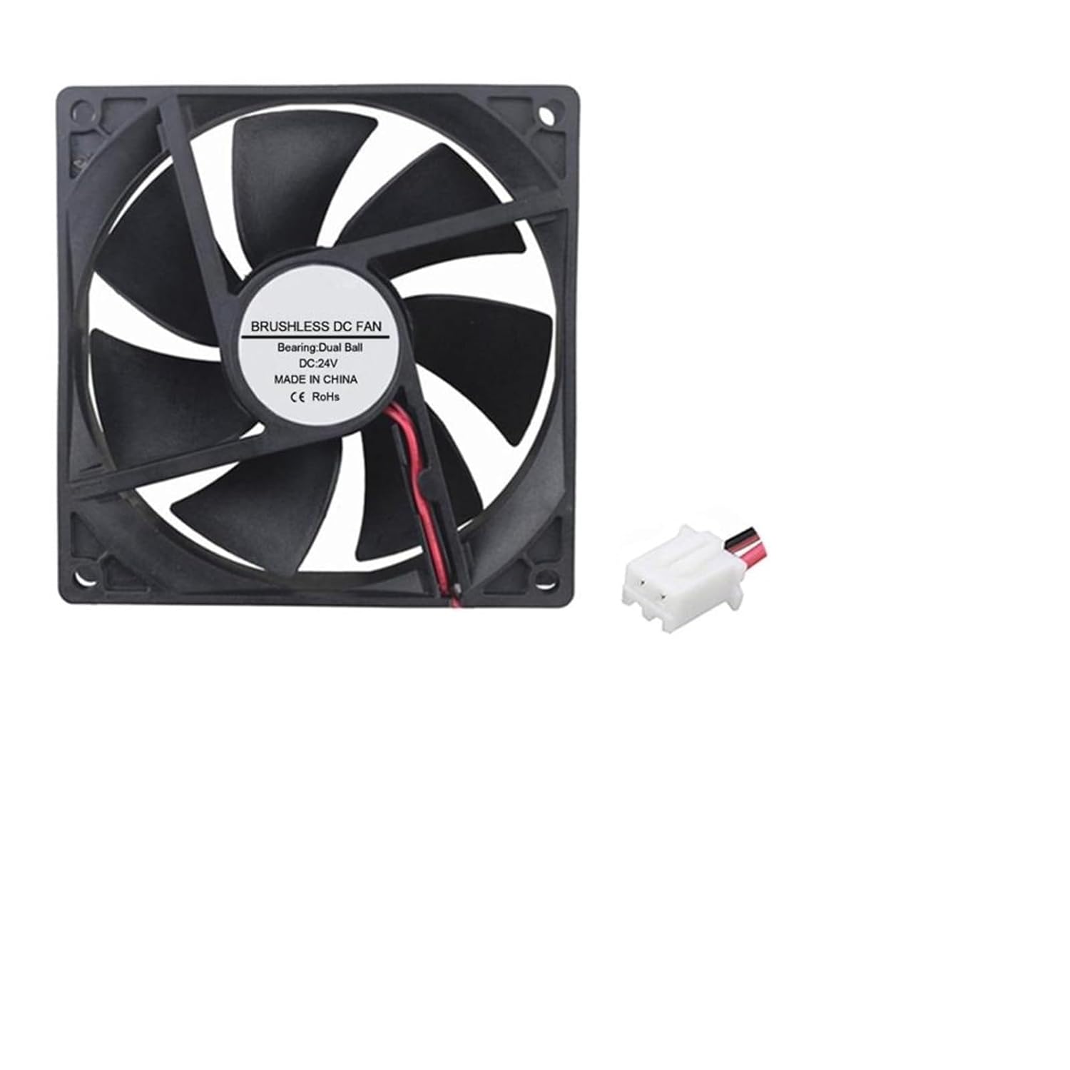 2PCS 9cm 92mm Fan 90mm 2PIN 3PIN USB PC Desktop Computer Case Cooling Cooler Fan 12V 9225 92x92x25mm GPU CPU Cooler(24V Ball XH2.54)