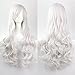 Produktbild Frauen/Damen 80cm Farbe Silber Weiß langen lockigen Cosplay/Kostüm/Anime/Party/Bangs Voll Sexy Perücke