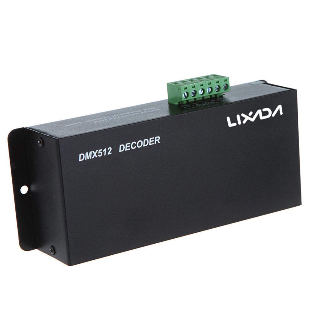 DMX Decoder, 3 canali DMX 512 Decoder DC12 V-24 V RGBW LED Controller DMX512 decodificatore per controllo professionale della luce con spina maschio e femmina