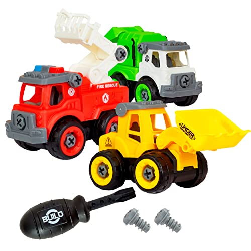 Power Gearz Take Apart Toy - 3 in 1 Truck Set for Boys and Girls- Building Toys for Kids Ages 3-5 by Flybar - Used condition - CA$21.92