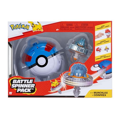 Pack de toupies de Combat Goinfrex Pokémon - Toupie de Combat avec Lanceur de toupie Super Ball