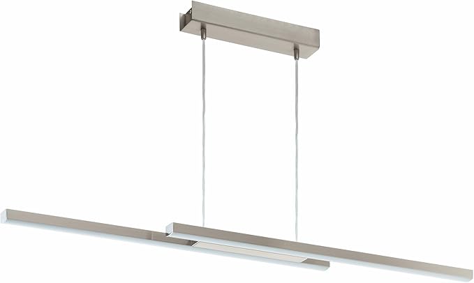 Eglo Eglo Connect Fraioli-C Led-hanglamp, 2 lampen, aluminium en kunststof in nikkel-mat, wit, kleurtemperatuurverandering (warm, neutraal, koud), RGB, dimbaar, L 105,5 cm