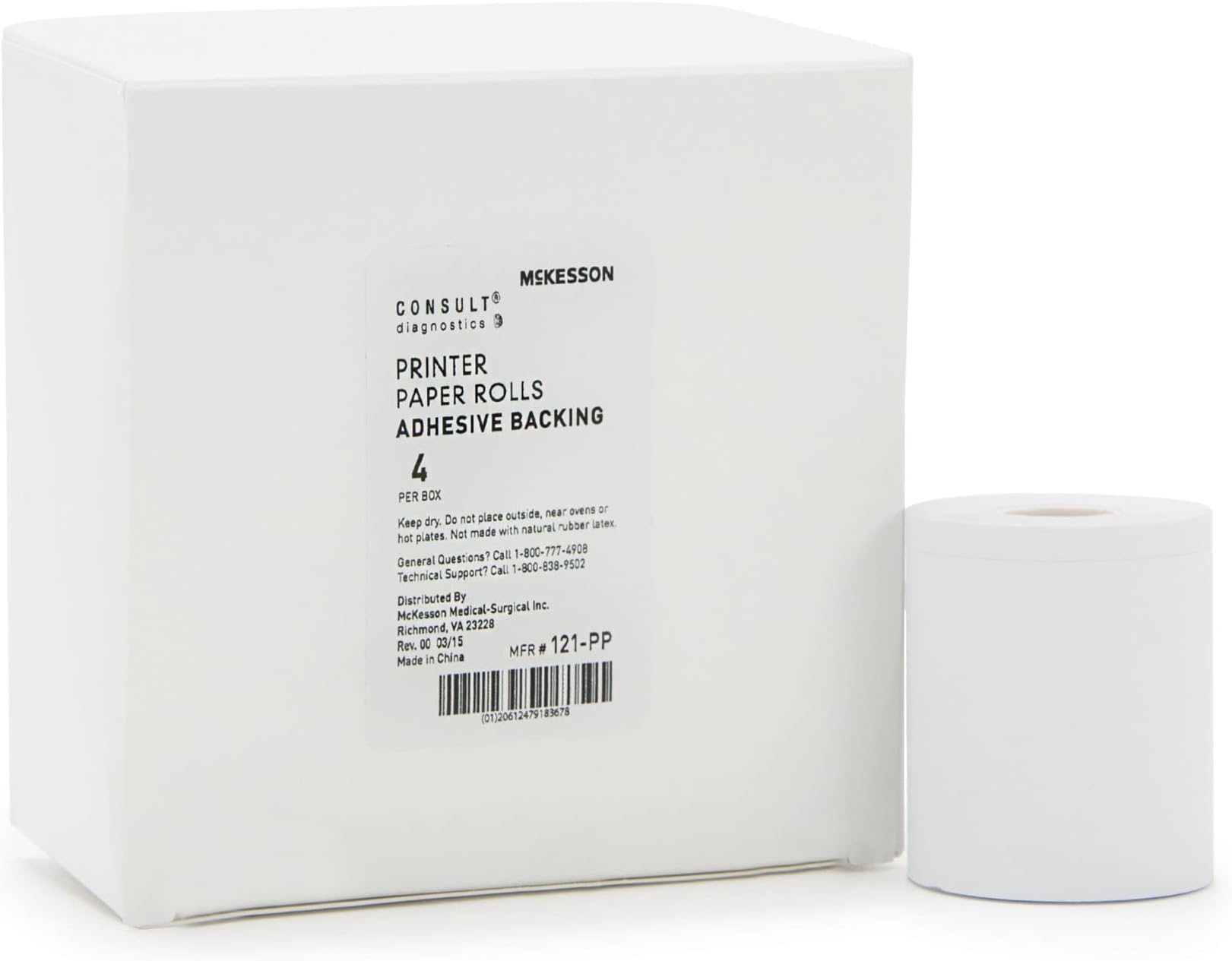 McKesson SAMMONS Preston Rolyan Printer Paper Rolls 120 Urine Analyzer (4 Per Box), 121-PP