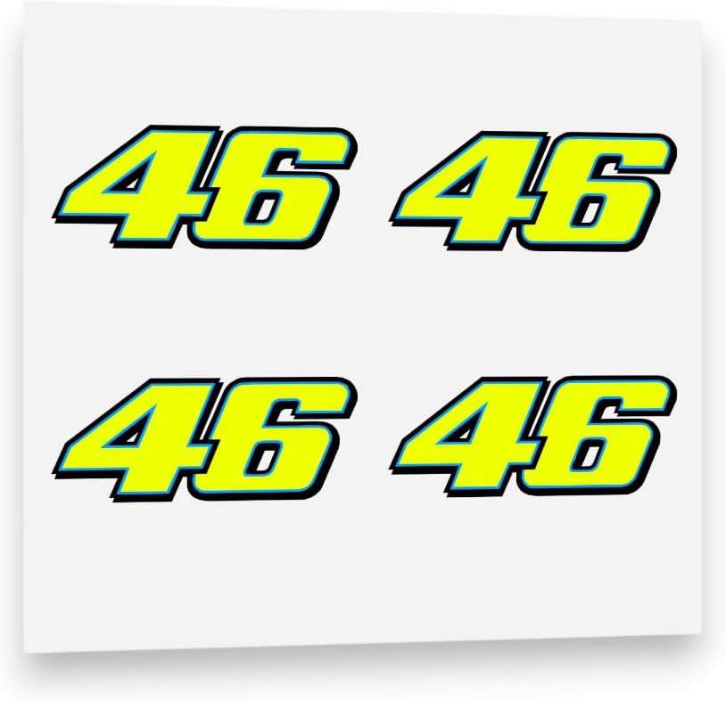 Valentino Rossi Sticker FLUORESCENT YELLOW 46 Vinyl Decal (2013) 4 x 5cm