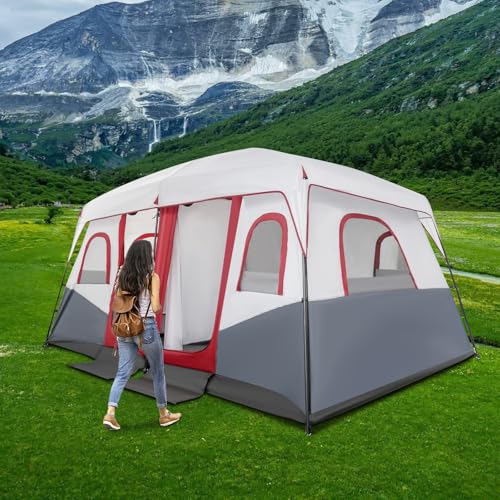 Carpa camping familiar 8-12 personas con 2 cuartos y 6 ventanas miniatura 2