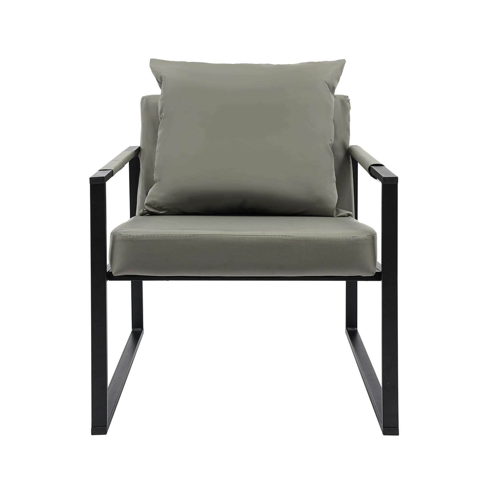 Poltrona con braccioli e cuscini, poltrona lounge, poltrona imbottita, poltrona TV, telaio stabile, portata fino a 130 kg, poltrona per soggiorno, camera da letto (grigio)