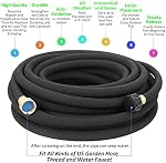 STYDDI Soaker Tuyau, 1/2" x 25 FT Toile ronde de jardin de Soaker, un hayon lourd de service pour les lits potagers de jardin, pelouse et plantes