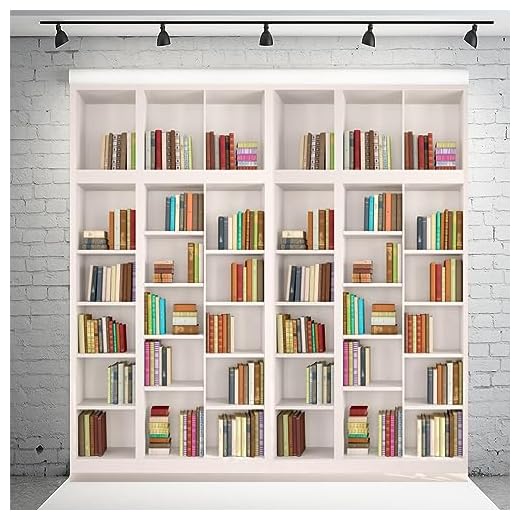 AOFOTO 6x6ft Modern School Bookcase Background Library Books Shelves Study Bookrack White Bookshelf Backdrop with Floor for Photography Students Teachers Portrait Photoshoot Vinyl Photo Studio Props