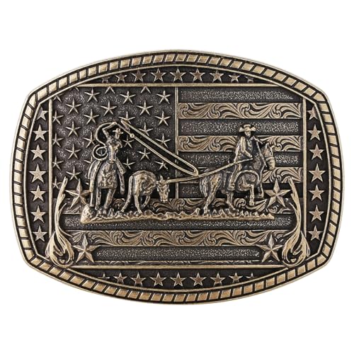 Image of Cowboy Belt Buckle for Men Western Cowgirl Rodeo Longhorn Bull Belt Buckles