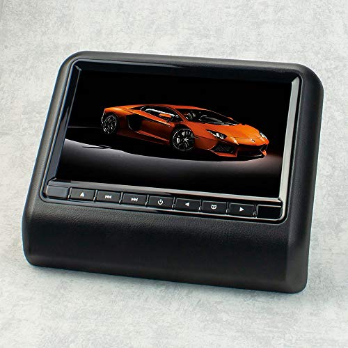 SAXOBUY 22,9 cm 9 Auto reposacabezas Monitor Pantalla para Reproductor de DVD USB SD (Negro) con transmisor FM/IR