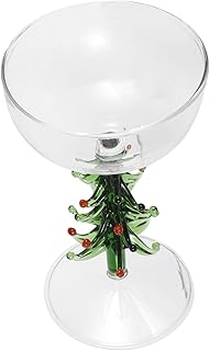 Alipis Christmas Tree Stemware Glass Goblet Festive Wine Cup for Holiday Parties Transparent Glass Cocktail Xmas Drinkware for Winter Gatherings and Family Celebrations