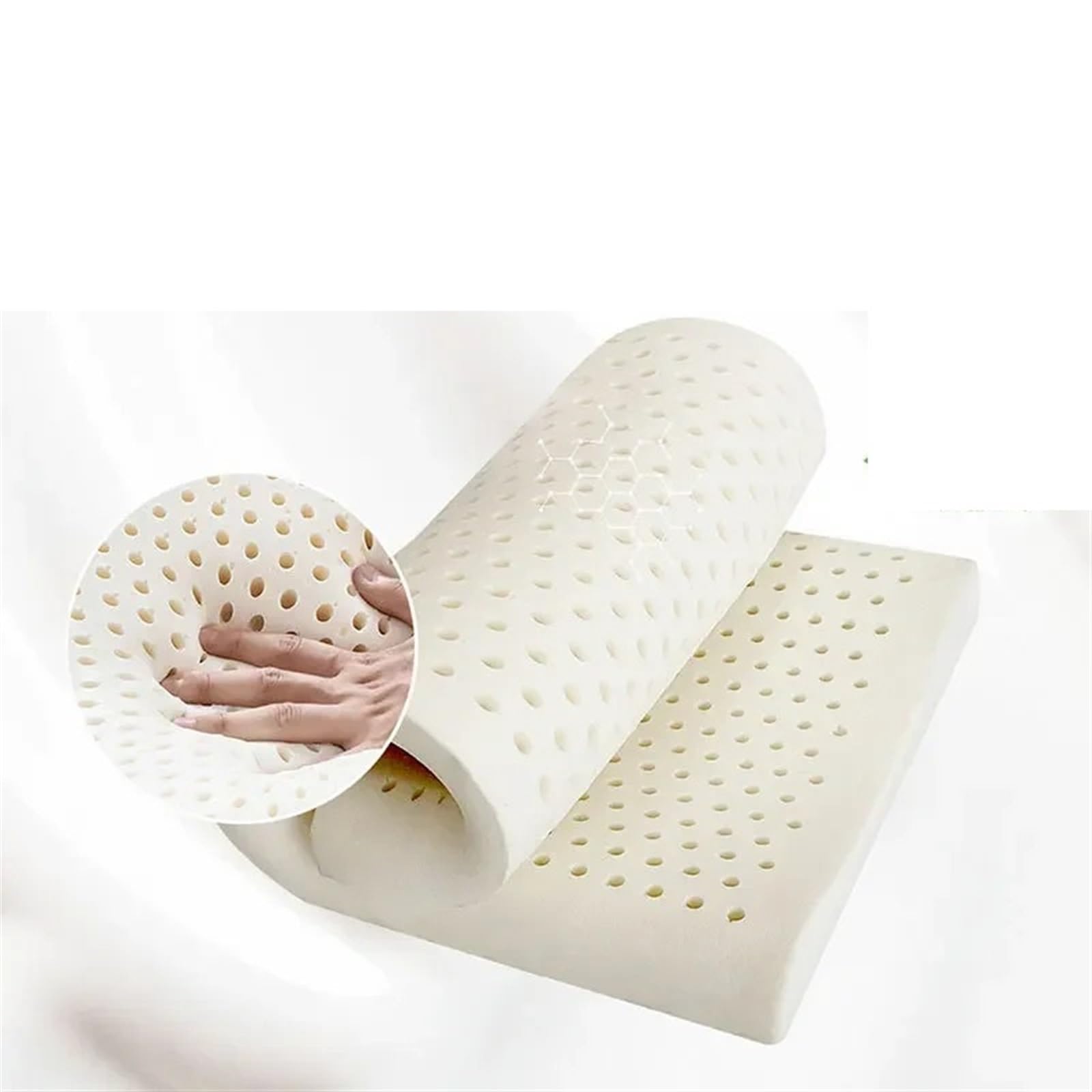 Almohada De Espuma Con Memoria Almohada de espuma viscoelástica, almohada ondulada fina y suave de látex for ayudar a dormir a los adultos, almohada larga y baja ultrafina for proteger la columna cerv