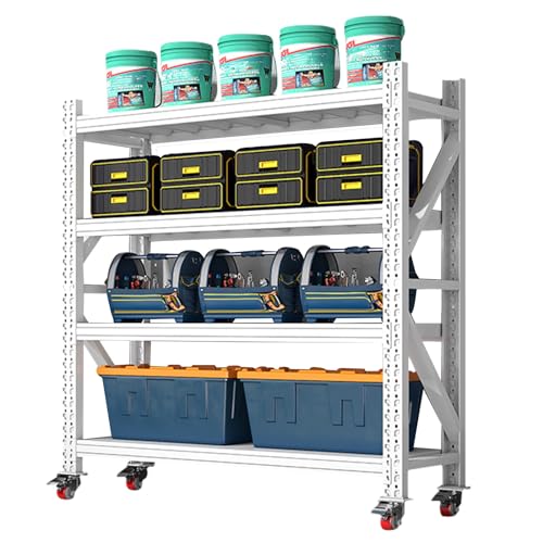 Scaffali regolabili in metallo – Heavy DutyRack per garage cucina cantina stoccaggio – Scaffale in acciaio robusto e versatile