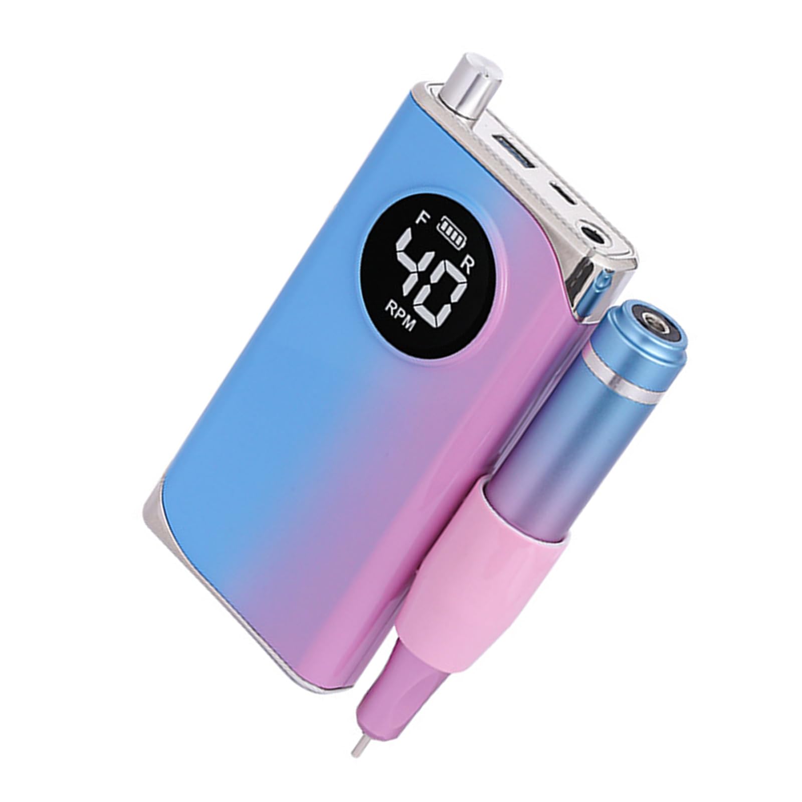 Taladro de uñas portátil 40000 RPM, máquina de eléctrica recargable E para pulido de gel acrílico y eliminación de kits electrónicos inalámbricos con puntas