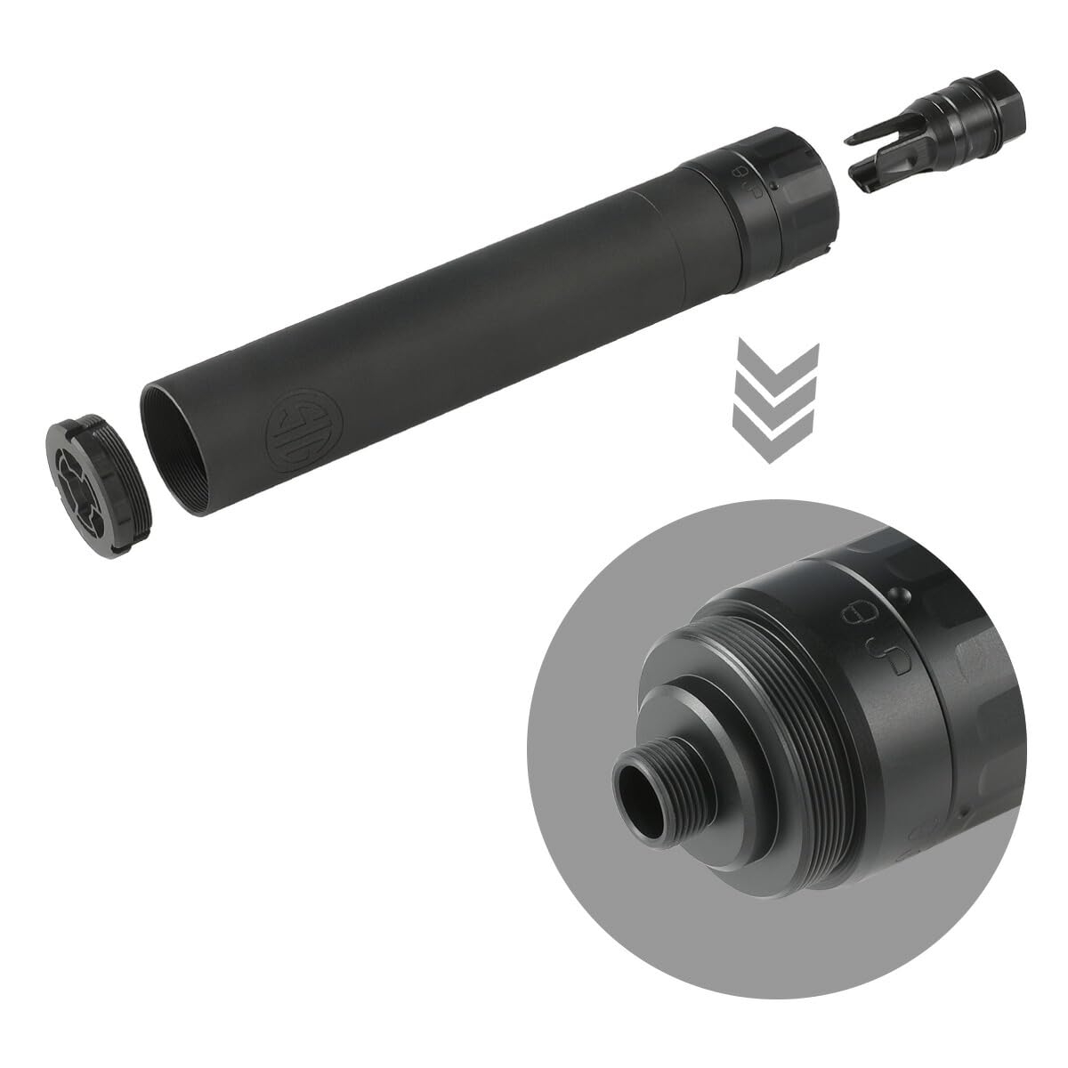 BPW SLH 300blk サプレッサ BPW SLH 300スタイルQDダミーサプレッサー+マズルブレーキ | エアガン