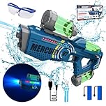 FORMIZON Pistola de Agua Eléctrica, Pistola de Agua de Largo Alcance con Luces y Efectos Musicales, Pistolas de Agua Automática para Niños y Adultos Verano, Playa, Piscina