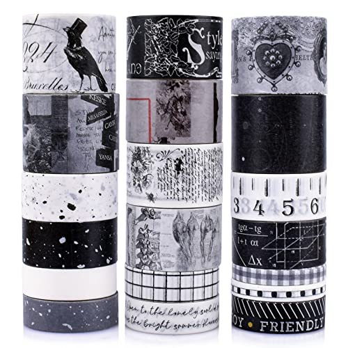 Cinta Washi vintage en caja de 20 rollos para regalo de papelería retro y manualidades