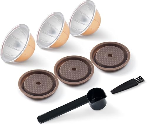 Miniatura 1 de Tapas reutilizables para cápsulas VERTUO 3 piezas  cápsulas Vertuo Vertuo vacías - 8015078fl oz cada una de 6 piezas para cafetera Vertuolina tapa