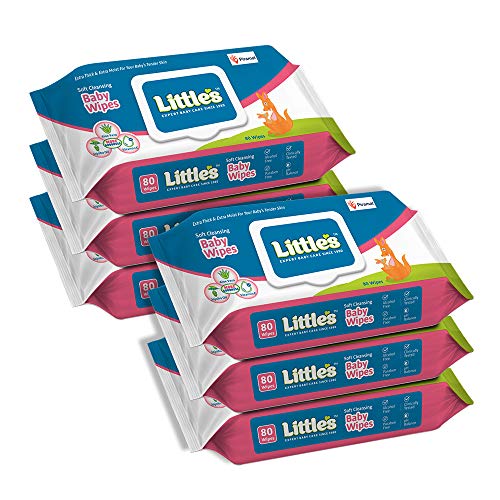 Little’s Soft Cleansing Baby Wipes Lid, 80 Wipes (Pack of 6) Little’s Soft Cleansing Baby Wipes Lid, 80 Wipes (Pack of 6)