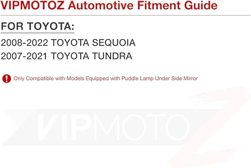 Miniatura 6 de VIPMOTOZ Reemplazo de montaje de lámpara de luz LED completa debajo del espejo para camioneta Toyota Tundra 2007-2021 y Sequoia 2008-2022 - Blanco