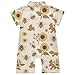 KOCOART Toddler Boys Romper 18 Months Bee Sunflower Honeycomb Stylish Polo Collar Infant Jumpsuits Floral Vintage Cotton Baby Outfit for Outdoor & Daily Wear