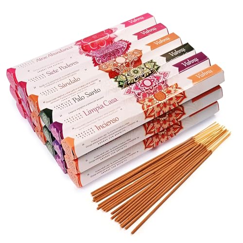 Incienso Premium Combo ABUNDANCIA – 360 Varillas | 6 Aromas Naturales de la India | con Resinas, Flores y Aceites Esenciales | 3 Cajas x 6 Tubos Hexagonales | para Prosperidad, Meditación y Bienestar