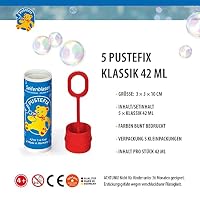 PUSTEFIX Seifenblasen Set I 5 x Klassik 42ml I Bunte Rainbow Bubbles Made in Germany I Seifenblasen für Hochzeit, Kindergeburtstag, Standesamt, Polterabend I 5 x 42 ml Vorteilspack – Ansicht 4