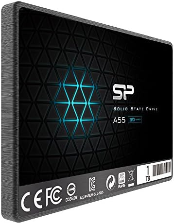 Silicon Power SSD 1TB 3D NAND A55 SLC Cache Performance Boost 2.5 inch SATA III 7mm (0.28") Internal Solid State Drive