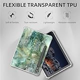 Tudguiloae for Samsung Galaxy Tab S10 Ultra Tablet Case, Transparent Slim for Galaxy Tab S10/S9 Ultra Case, Green Striped Dragonfly Shockproof Four Corner Clear Soft TPU Back Bumper - Image 5