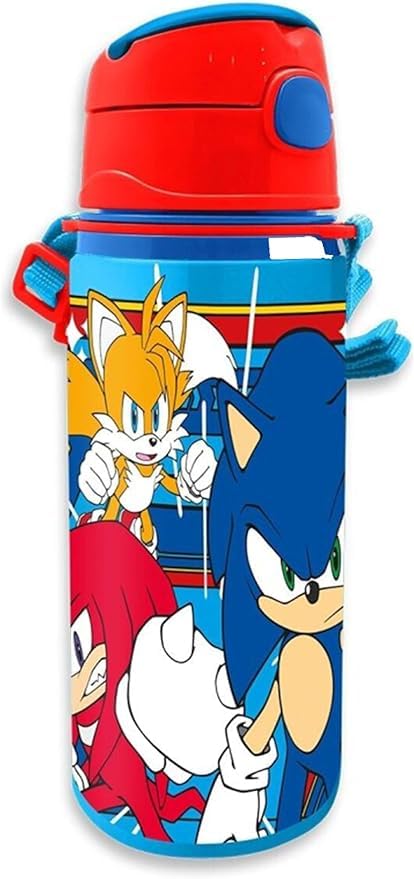 SRV Hub 600ml Sonic Water Bottle with Strap Leak Proof Lightweight Insulated Aluminium Sports Water KBT Disney Bottle for Work Gym Travel Picnic Sports BPA Free