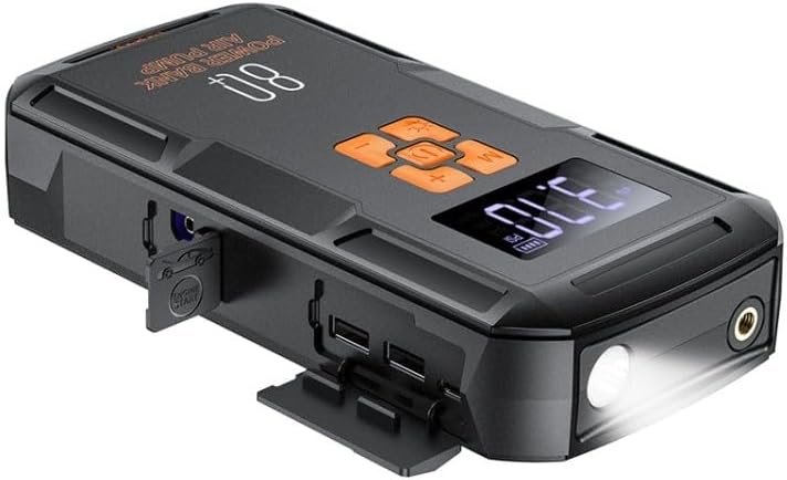 Top-down view of the Hoco QS2 device showing the digital display, control buttons, and various ports.