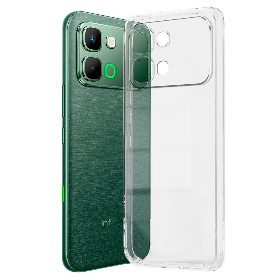 Image of Fashionury Crystal Clear Case for Infinix Note Edge 5G | Yellowing Resistance | Transparent TPU Silicone | Raised Camera Lips | Slim Transparent Cover