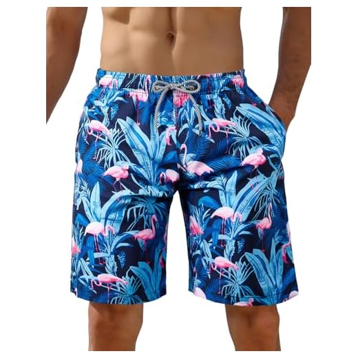 iCKER Herren Shorts Badehose Badeshorts Strand Shorts Beach Shorts Board Shorts Schnelltrocknend für Sommer,Blau-S6,L