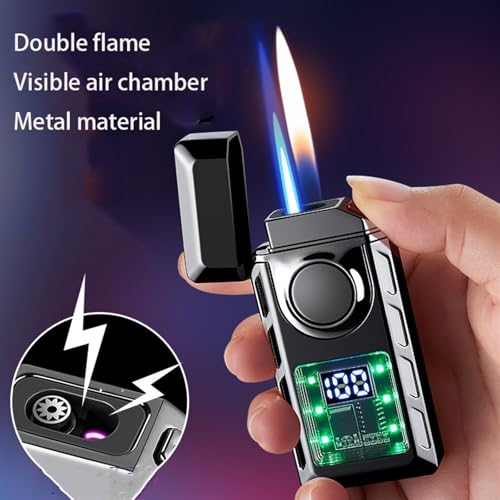 Encendedor portátil de metal con llama dual miniatura 3
