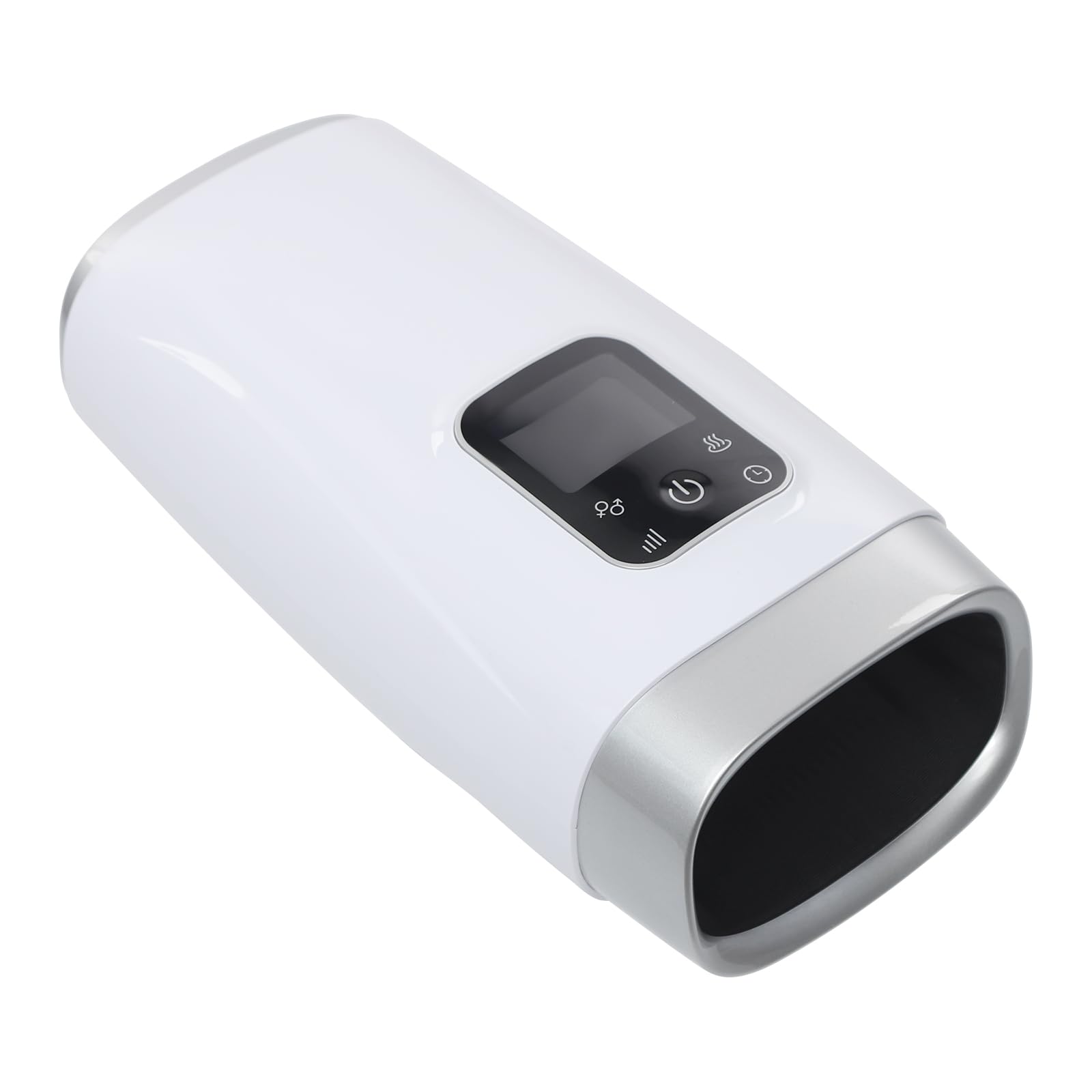 Massaggiatore portatile in ABS con display LCD, 2 modalità massaggiatore mani e dita massaggiatore a 4 intensità, massaggiatore senza fili per mani con funzione timer
