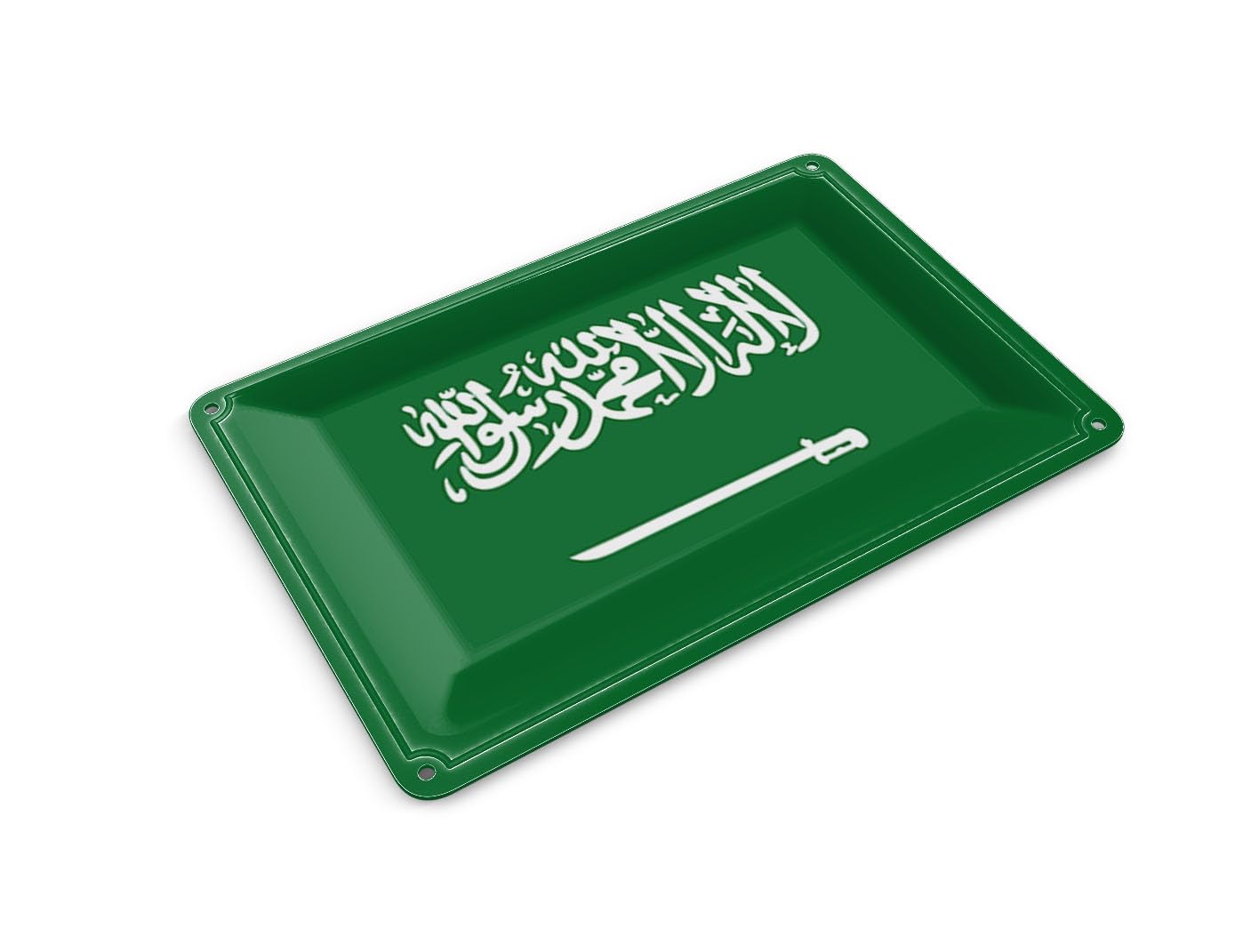 Femer Tin Postcard Saudi Arabia Flag 14 x 10 cm Flag Saudi Arabia Decorative Sign