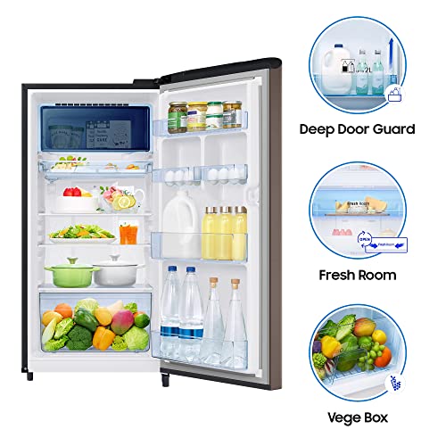 Image of Samsung 198 L 4 Star Inverter Direct Cool Single Door Refrigerator Appliance (RR21A2C2XDX /HL, Luxe Brown, Digi-Touch Cool)