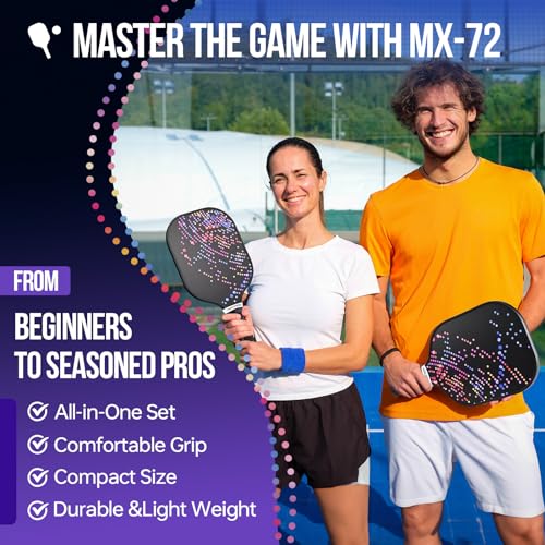 Image of niupipo Pickleball Paddles Set of 2 or 4, USAPA Approved Fiberglass Pickleball Paddle Set with Balls and Bag, Polypropylene Honeycomb Core, Lightweight Pickleball Paddles for Beginners Men Women