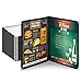 WeChef 30 Pack Restaurant Menu Covers 8.5 x 11 Double Fold 2 Pages 4 Views Black