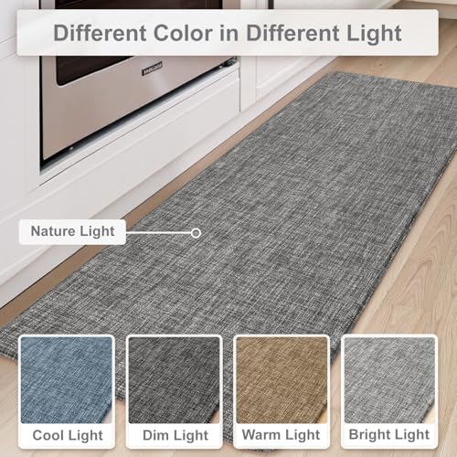 Collive Kitchen Mats for Floor 2PCS, Cushioned Anti Fatigue Mat Waterproof Kitchens Sink Rug Non Slip, Modern Comfort Standing Mat for Desk, Bar, Home Decor, 17"x47"+17"x29", Dark Grey - image 9
