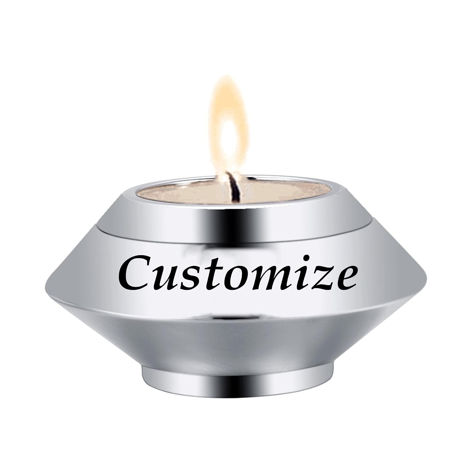 Minicremation Cremation Urn for Human Ashes Stainless Steel Candle Ash Holder Keepsake Urn for Ashes Candlestick Mini Funeral Urns for Pet Ashes (Customize)