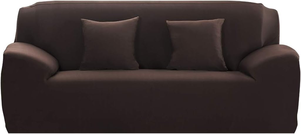 JQinHome Sofa Slipcovers Stretch Furniture Sofa Cover Polyester Spandex Fabric Super Soft Couch Slip Cover, Stretching Skid Resistant Sofa Protector (Sofa-3 Seater (77"-91"), Coffee)