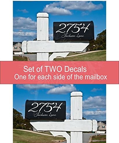 Miniatura 8 de Calcomanía de vinilo brillante para buzón elegante con dirección, básica o jumbo (negro, Jumbo 21 x 9.5 pulgadas)